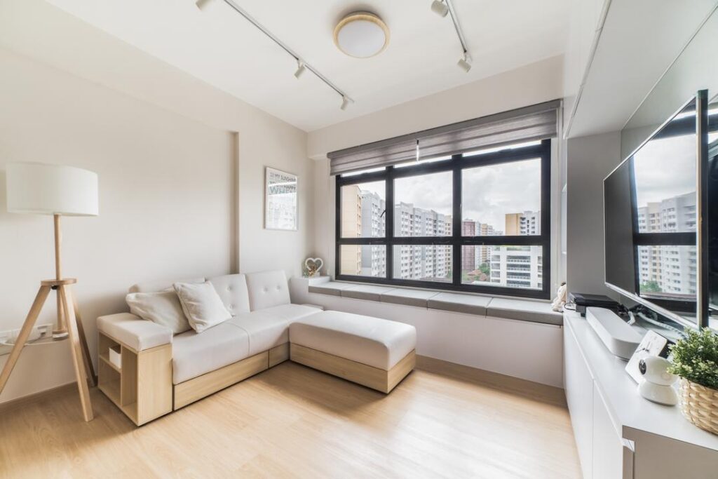 Modern living room with neutral decor - Home Aluminium Windows & Grilles Singapore