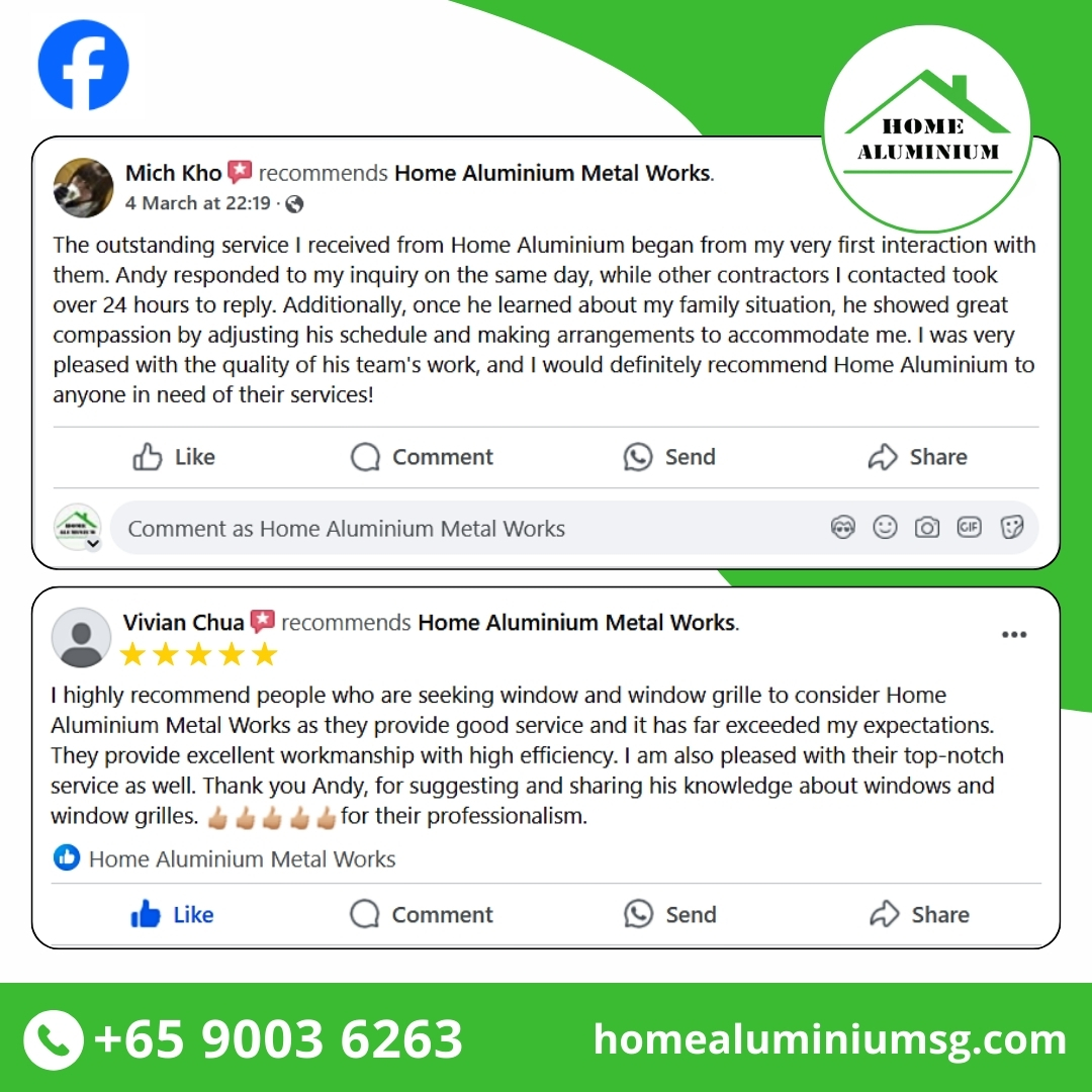 Customer reviews for Home Aluminium Metal Works. - Home Aluminium Windows & Grilles Singapore