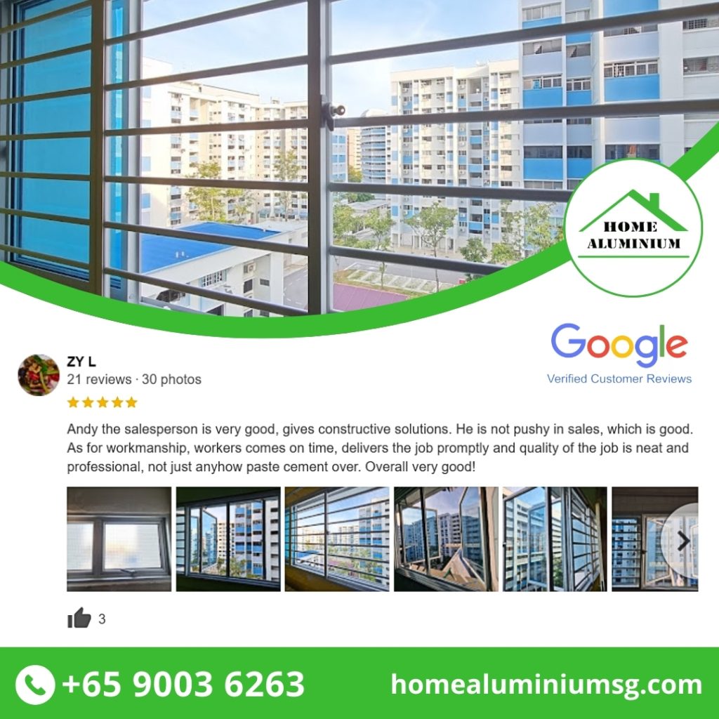 HDB window grilles in Singapore apartment - Home Aluminium Windows & Grilles Singapore