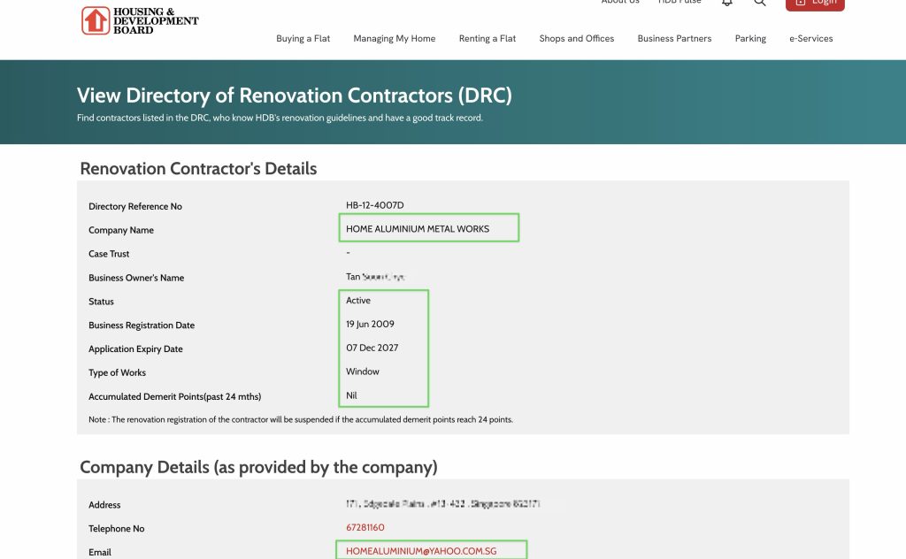 HDB Renovation Contractor Directory: HOME ALUMINIUM - Home Aluminium Windows & Grilles Singapore